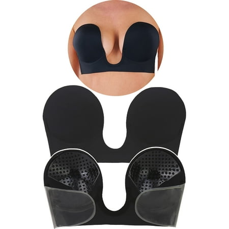ToBeinStyle Women s Backless Strapless Self Adhesive V-Bra - Black - B
