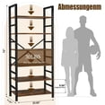 thumbnail image 4 of ZEUKMXOO 6 Tier Bookshelf , Modern Freestanding Display Bookcase Shelf, Vintage Wood Storage Organizer , Tall shelving unit for Living Room, Home Office, Bedroom, Pantry, 4 of 7