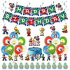 Super Mario Birthday Party Supplies Mario Bros Party Decorations With Super Mario Bros Banner Balloons Cake Cupcake Toppers Spirals for Mario Birthday Decorations Party Favors
