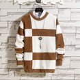 thumbnail image 2 of Suéter suéter otoño e invierno Nueva moda casual color a juego cuello redondo hombres, 2 of 5