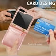 thumbnail image 2 of Crossbody Wallet Case for Samsung Galaxy Z Flip 5 Case with 2-Card Credit Card Holder Slot Shockproof Cover Slim Fit PU Leather Protective Phone Case for Women Men-Rose Gold, 2 of 12