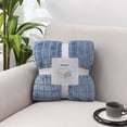 thumbnail image 2 of 27.6 x 39.4 Inch Checkered Coral Fleece Blanket, Thickened Soft Nap Throw, Warm Skin-Friendly for Dormitory, Couch, Office, Multi-Functional Lightweight, 1* Household Blanket, 2 of 6