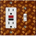 thumbnail image 1 of Metal Light Switch Wall Plate Outlet Cover (Mocha Coffee Bean Espresso Cup Cappuccino Grounds - Single Rocker Single Toggle), 1 of 2