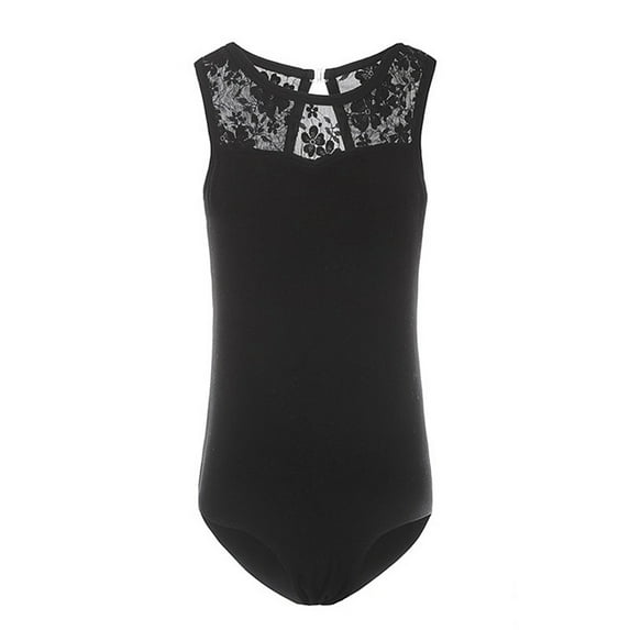 Girl Gymnastics Leotard Lace Sleeveless Tank Stretchy Dance Suit Ballet Onesies Activewear, for Dance Gymnastic Exercise Performance, 3-13 Years