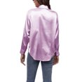 thumbnail image 3 of Voguele Women Shirts Long Sleeve Tops Lapel Neck Blouse Holiday Tunic Shirt Single Breasted Violet M, 3 of 3