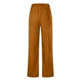 thumbnail image 4 of Certgust Pants Under $30 Wide Leg Pants for Women Petite High Waisted Palazzo Flowy Drawstring Elastic Waist Trousers with Pockets Summer, 4 of 5