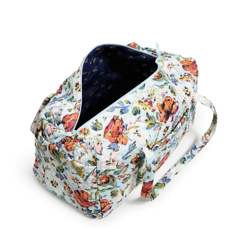 NEW Vera Bradley Large Traveler Duffel Bag Travel Floral Bursts Pattern  Blue