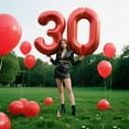 thumbnail image 5 of Red 0 Balloon Number Balloon 40 Inch, 0 Digital 0 Helium Balloons 10 20 30 40 50 100 Birthday Decorations Birthday Party Anniversary Supplies Decorations, 5 of 16