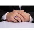 thumbnail image 2 of RYLOS Men's Rings 14K Yellow Gold Nugget Ring with Cabochon Gemstone & Diamonds Amethyst Rings For Men Size 13, 2 of 7