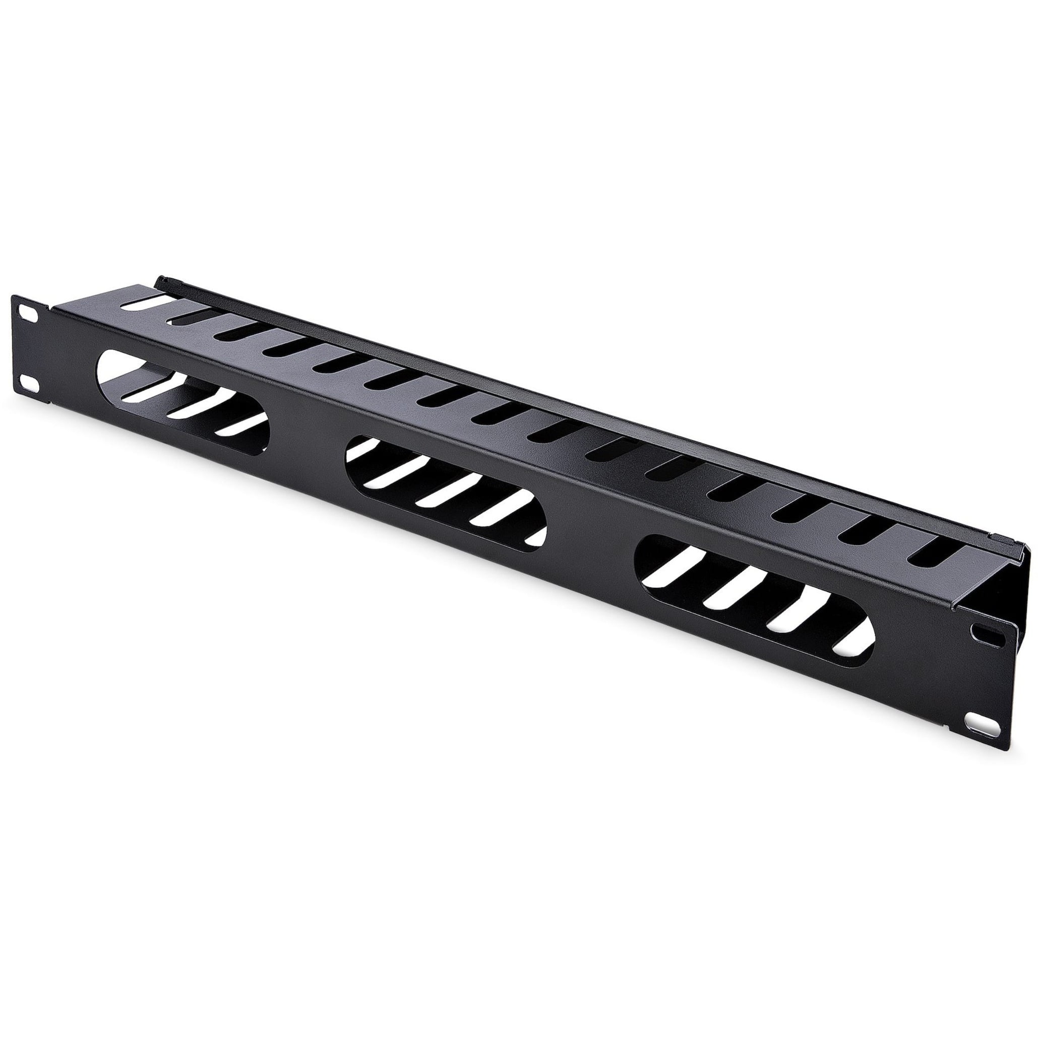 StarTech 1U Horizontal Finger Duct Rack Cable Management Panel with Cover