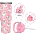 thumbnail image 3 of Christmas Gifts 30oz Tumbler Gifts for Women Men, Pastel Xmas Santa Claus Stainless Steel Insulated Cup, Top Handle and Flip Straw Water Bottle Mug Holiday Gift Ideal, 3 of 6