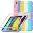 thumbnail image 3 of Shockproof Case for Samsung Galaxy Tab A 10.1 2019 Model SM-T510/T515, Kids Friendly Heavy Duty Rugged Hybrid Protective Tablet Cover with Kickstand, Colorful Pink, 3 of 8