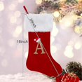 thumbnail image 5 of Medias navideñas con monograma personalizado, medias navideñas de 20 pulgadas con iniciales familiares, puños de felpa blanca súper suaves con cuerpo de terciopelo rojo de lujo y detalles dorados, 5 of 5