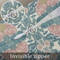 thumbnail image 5 of Teal Pink Throw Pillow Covers, Soft Pillowcases with Invisible Zipper, Vintage Floral Watercolor Boho Ethnic Decorative Square Pillow Cushion Covers for Living Room Couch Sofa Bed 26x26 Inches, 5 of 8