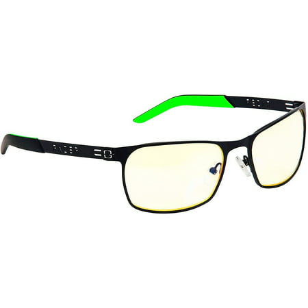 GUNNAR Gaming and Computer Glasses for Adults - FPS Razer Edition, Onyx Frame, Amber Lens, Blocks 65% Blue Light