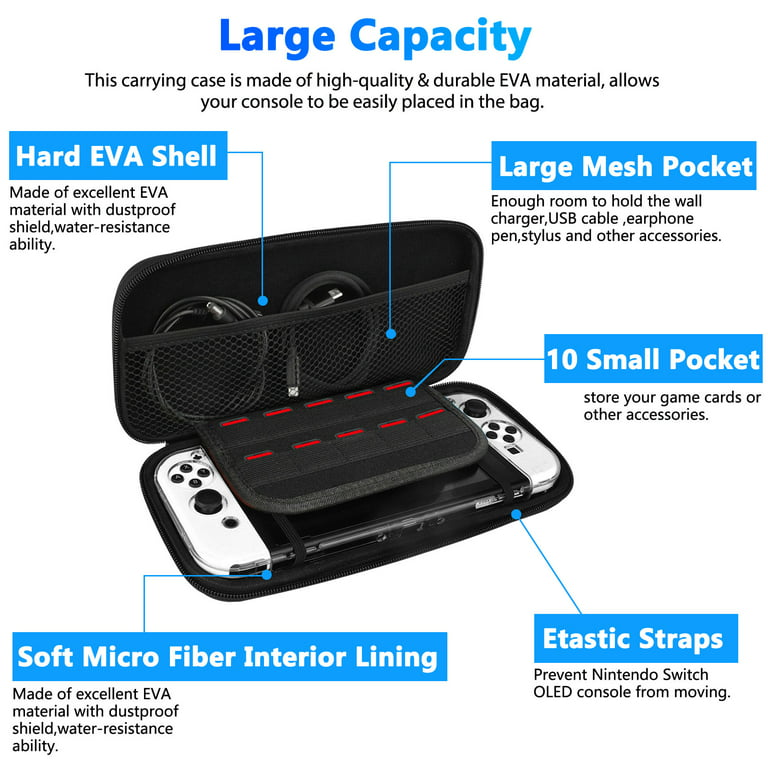 OLED Console Carrying Case Protective Pouch Hard Carry Bag For Nintendo  Switch
