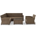 thumbnail image 6 of Afuera Living Modern 5 Piece Wicker Patio Sectional Set in Brown and Sangria, 6 of 10