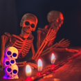 thumbnail image 5 of Halloween Spooky LED Light & Sound Stacked Skulls Icon Statuette, 7-in Battery-Operated Figure Home Table Glow Creepy Centerpiece Party Favor Haunted House Prop Decor Gift with EBK Bag, 5 of 7