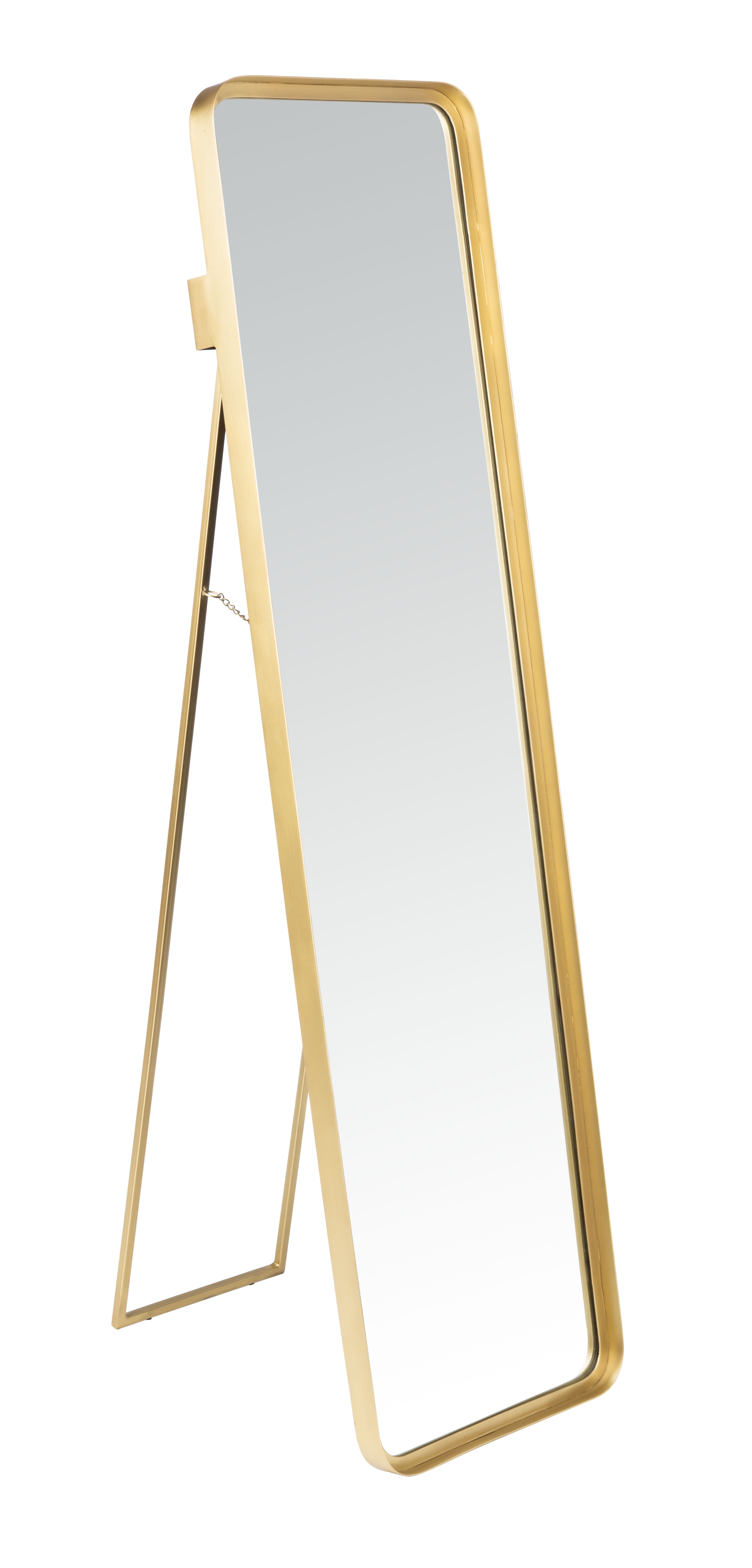 Safavieh Lerna Classic Rectangular Standing Mirror, Brushed Brass