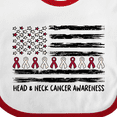 thumbnail image 4 of Inktastic Head and Neck Cancer Awareness- Flag and Ribbon Boys or Girls Baby Bib, 4 of 4
