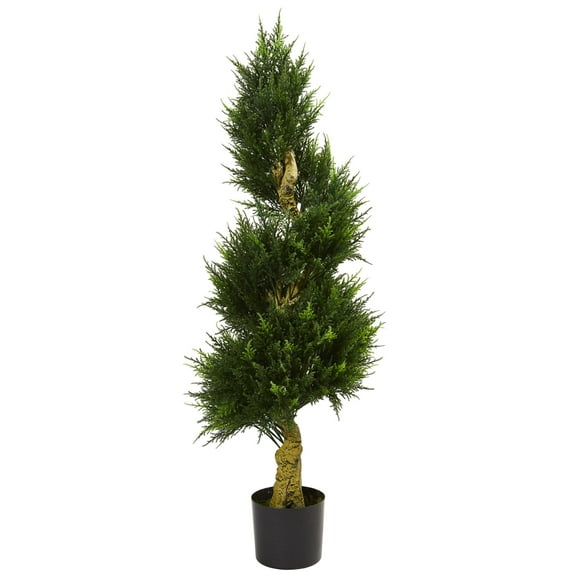 Nearly Natural 4.5 ft. Spiral Cypress Artificial Tree, UV Resistant (Indoor/Outdoor)