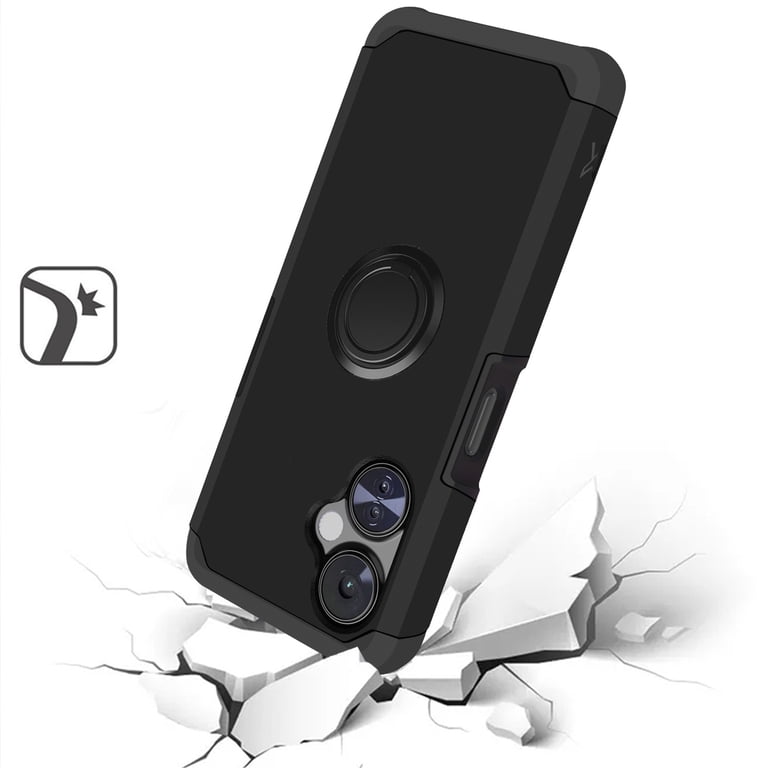Custodia Rugged Armor OnePlus 11: Cover Antiurto Con Anello 360° E Supporto Magnetico – Nero