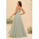 thumbnail image 4 of Vestido de dama de honor ROSETOO 2025 de chifón con un hombro naranja 20W, 4 of 8