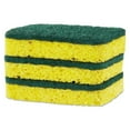 thumbnail image 2 of S.O.S. 91029 0.9 in. Thick 2.5 in. x 4.5 in. Heavy Duty Scrubber Sponge - Yellow/Green (3/Pack, 8 Packs/Carton), 2 of 5
