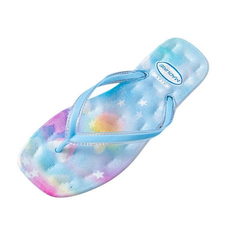 

Quealent Adult Women Shoes Ballet Slippers for Women Women Slippers Fashion Clip Toe Beach Flip Flops Color Comfortable Slippers Women Outdoor Blue 7