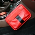 thumbnail image 5 of Car Organizer Leather Adhesive with Dedicated Phone Pocket, Multi-Mesh Pockets - Hanging Storage Box for Car Interior, Red, Car Storage Bag for Small Items, 5 of 6