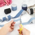 thumbnail image 5 of Uxcell Denim Ribbon, 6 Roll 1 Inch 2 Yard Jean Fabric Ribbon Rustic Handmade Frayed Fringe Cloth Ribbon for Gift Wrapping, Wedding Invitations, Light Blue, 5 of 7