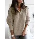 thumbnail image 1 of Otoño Invierno Jersey cálido suéter mujer moda sólido manga larga prendas de punto cuello con cremallera suéter de punto suelto Jumper Top S-5XL, 1 of 5