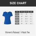 thumbnail image 2 of BELLA+CANVAS Women's Jersey T-Shirt, Short Sleeve V-Neck Relaxed Fit Cotton Tee, True Royal, Size M, 2 of 5