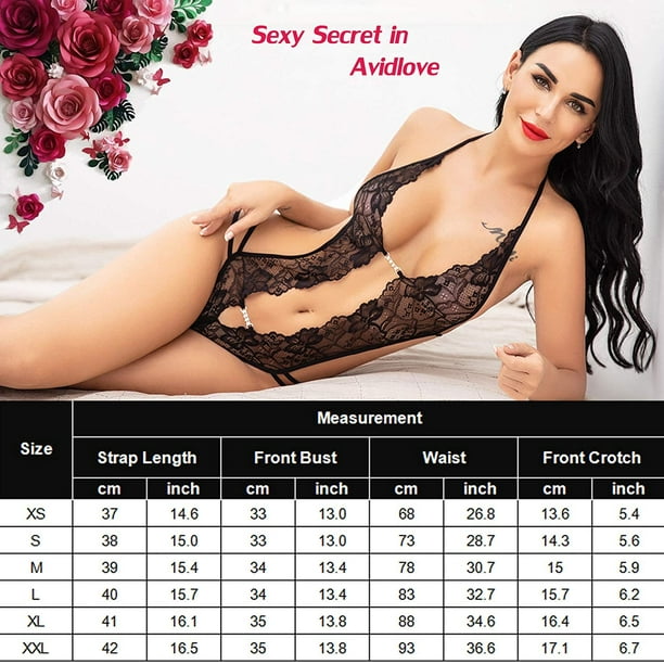 Body Dentelle Avidlove Femme - Lingerie Sexy Dos Nu, String, Bretelles Réglables, Multi Couleurs