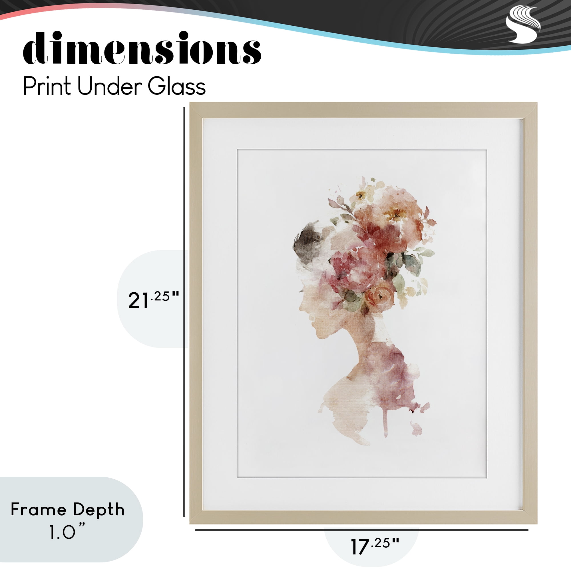 Stupell Industries Flowing With Petals Portrait Birch Framed Print Under Glass, design by Svetlana Aleynikova