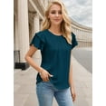 thumbnail image 4 of Weardear Women Dressy Casual Tops Business Work Blouses Summer Short Sleeve Crew Neck Shirts, 4 of 6