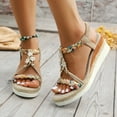 thumbnail image 3 of Mostsola Summer Wedge Sandals for Women 2025 Trendy Boho Espadrilles Open Toe Slingback Heels, 3 of 9