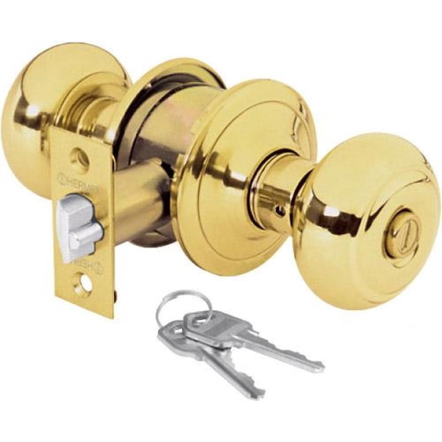 CERRADURA POMO OVAL BAÑO LATON BRILLANTE HERMEX 43456 Hermex CEPO-12B
