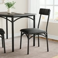 thumbnail image 2 of Juego de comedor para espacios reducidos – Mesa rectangular y 4 sillas tapizadas, estructura resistente, ideal para apartamentos y estudios, estilo rústico, color negro, 2 of 8