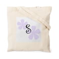 thumbnail image 2 of CafePress - Lilac Flowers Monogram S Tote Bag - Unisex Canvas Tote Bag, Beige, 1-Piece, 2 of 7