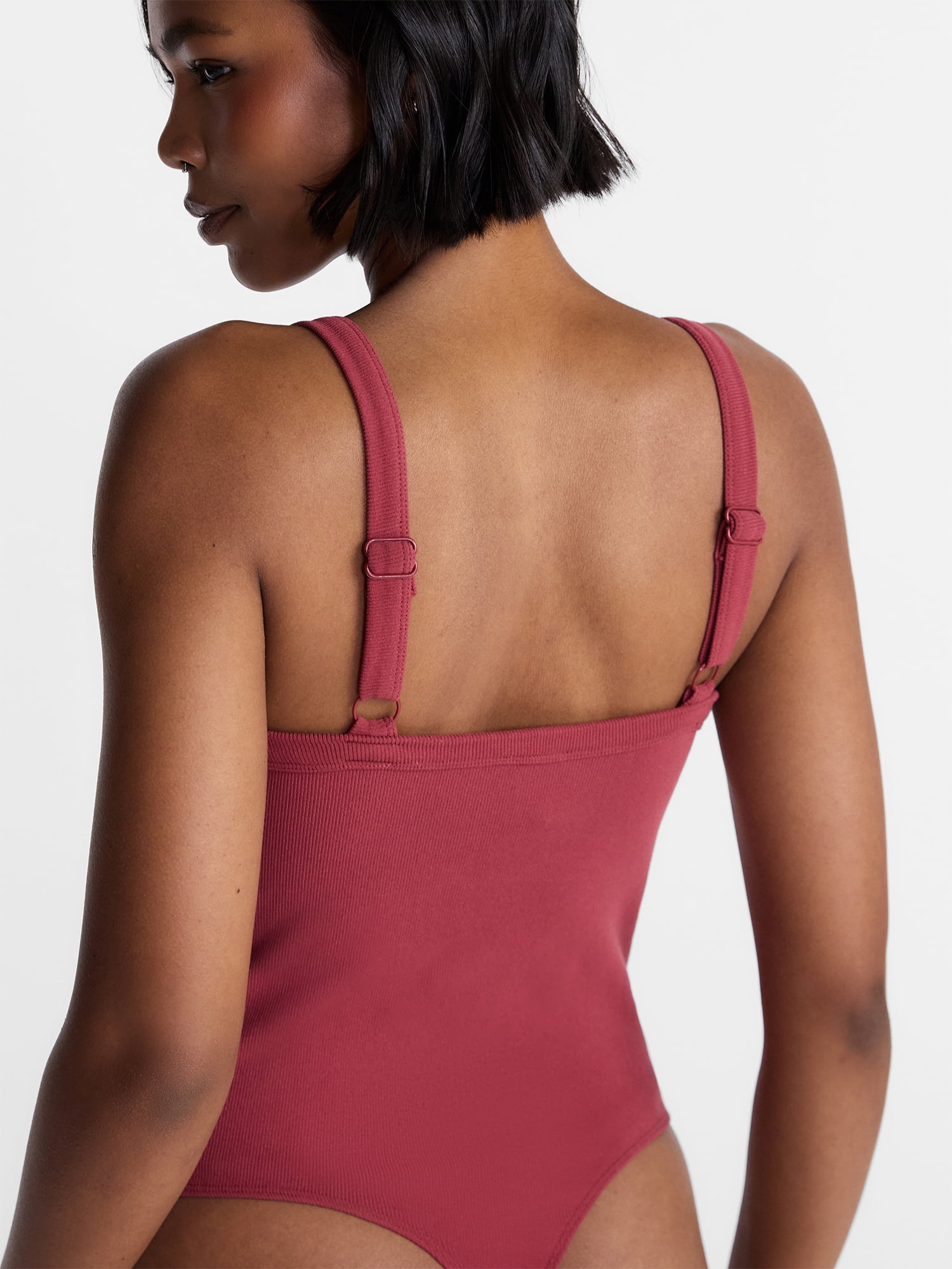 No Boundaries Seamless V Neck Bodysuit, Women's XXS-XXL