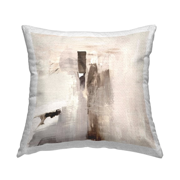 Stupell Industries Off-White with Brown Streaks Design by Susan Jill Outdoor Printed Pillow