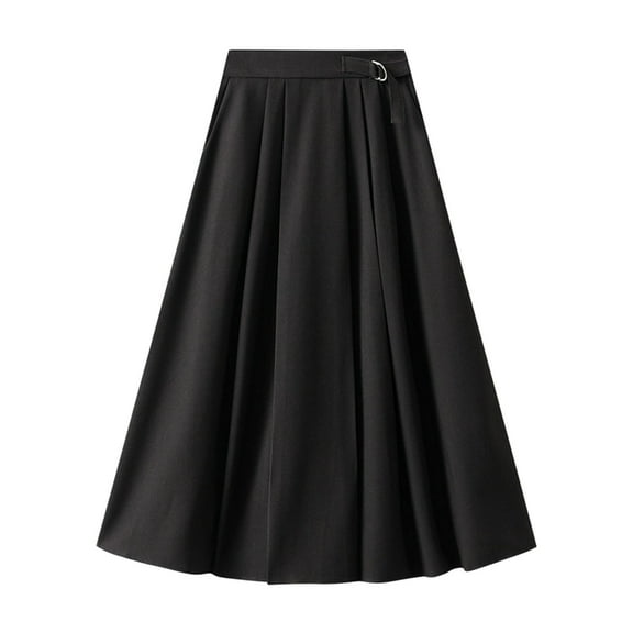 adviicd Womens Skirts Women's Voluminous Cotton Midi Skirt (Black,One Size)