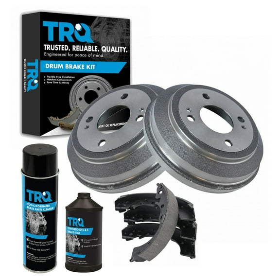 TRQ Rear Brake Shoes Kit & 2 Drums Kit Left & Right w/Chemicals BKA17070 Fits select: 1984-1997 HONDA CIVIC
