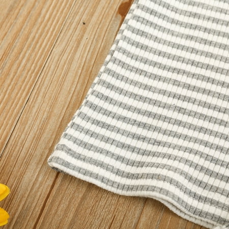 

nsendm Shorts Kids Short Set Stripe Outfits Baby Toddler T-shirt Boys Girls Sleeve Girls Monogrammed Clothes for Girls Childrenscostume Grey 3-4 Years