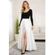 thumbnail image 1 of Falda larga vinipiel con abertura frontal Blanco Chica, 1 of 3