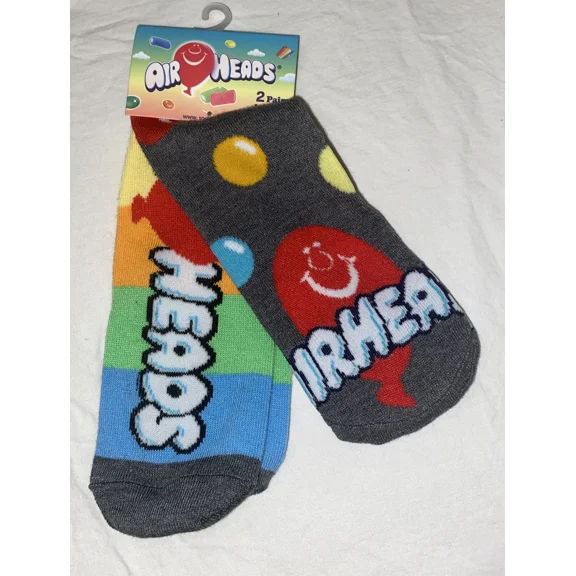 2 Pair AIRHEADS Candy Adult Unisex Novelty Low Cut Socks One Size