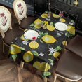 thumbnail image 2 of Yellow Lemon Fruit Flowers Black Pattern Rectangle Tablecloth 60"x120",Waterproof Polyester Rectangle Table Cloth, Wipeable Spillproof Polyester Tablecloth for Dining, Camping, Indoor and Outdoor, 2 of 6