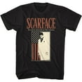 thumbnail image 1 of Scarfacewithflag Black Adult T-Shirt 4Xl, 1 of 2