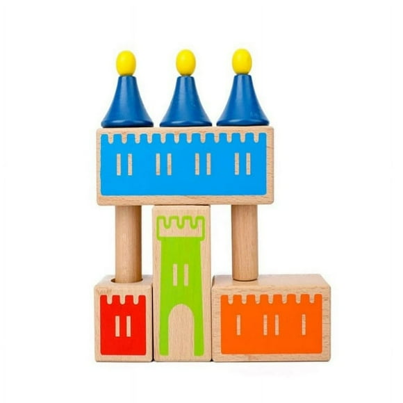 MesaSe Wooden Variety Castle Building Blocks 48 Levels Desktop Intellectual Game Logical Thinking Training Childrenās Educational Toys